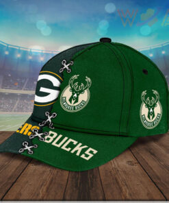 Green Bay Packers X Milwaukee Bucks Cap WOAHTEE0524SU R
