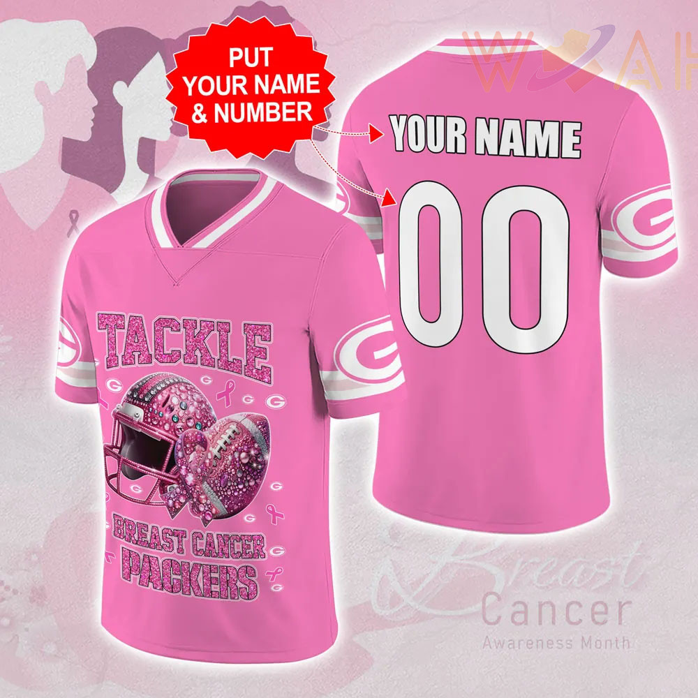 Green Bay Packers x Breast Cancer Awareness Football Jersey