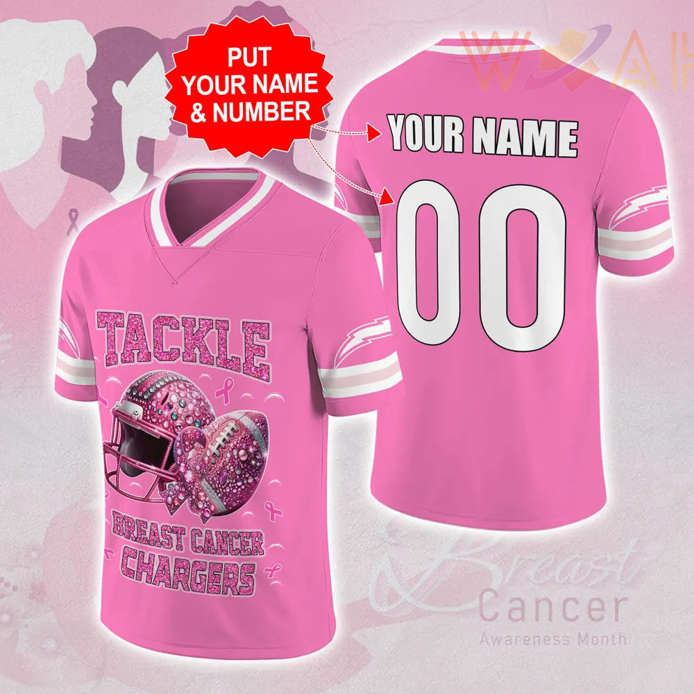 Los Angeles Chargers x Breast Cancer Awareness Football Jersey