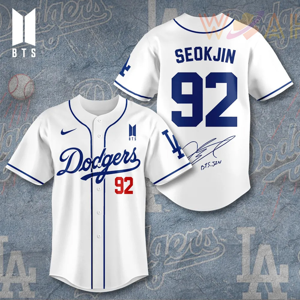 Los Angeles Dodgers x BTS Seokjin Baseball Jersey