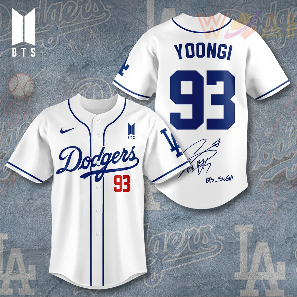 Los Angeles Dodgers x BTS Yoongi Baseball Jersey