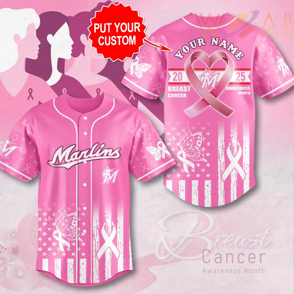 Miami Marlins x Breast Cancer Awareness Baseball Jersey