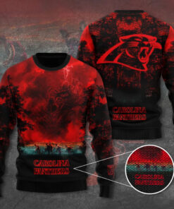 Carolina Panthers x Stranger Things Ugly Sweater