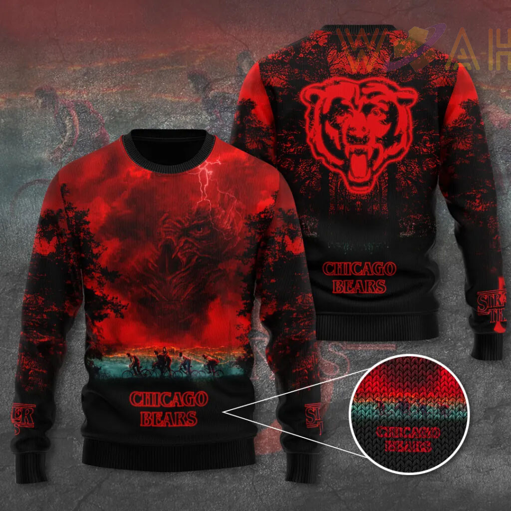 Chicago Bears x Stranger Things Ugly Sweater