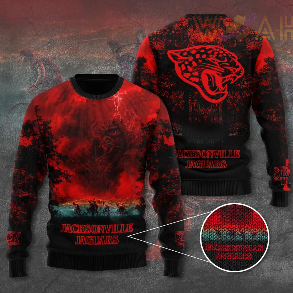 Jacksonville Jaguars x Stranger Things Ugly Sweater
