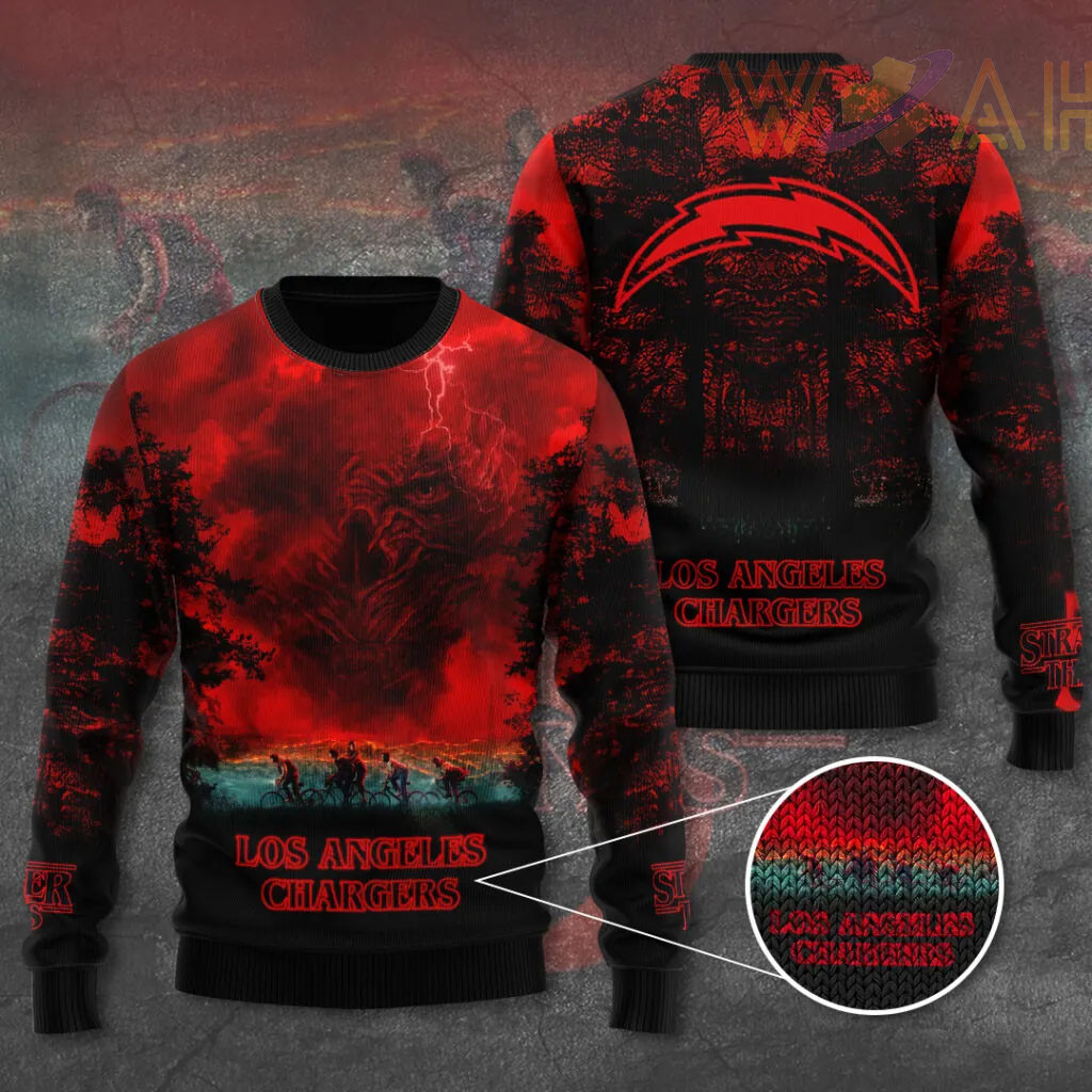 Los Angeles Chargers x Stranger Things Ugly Sweater