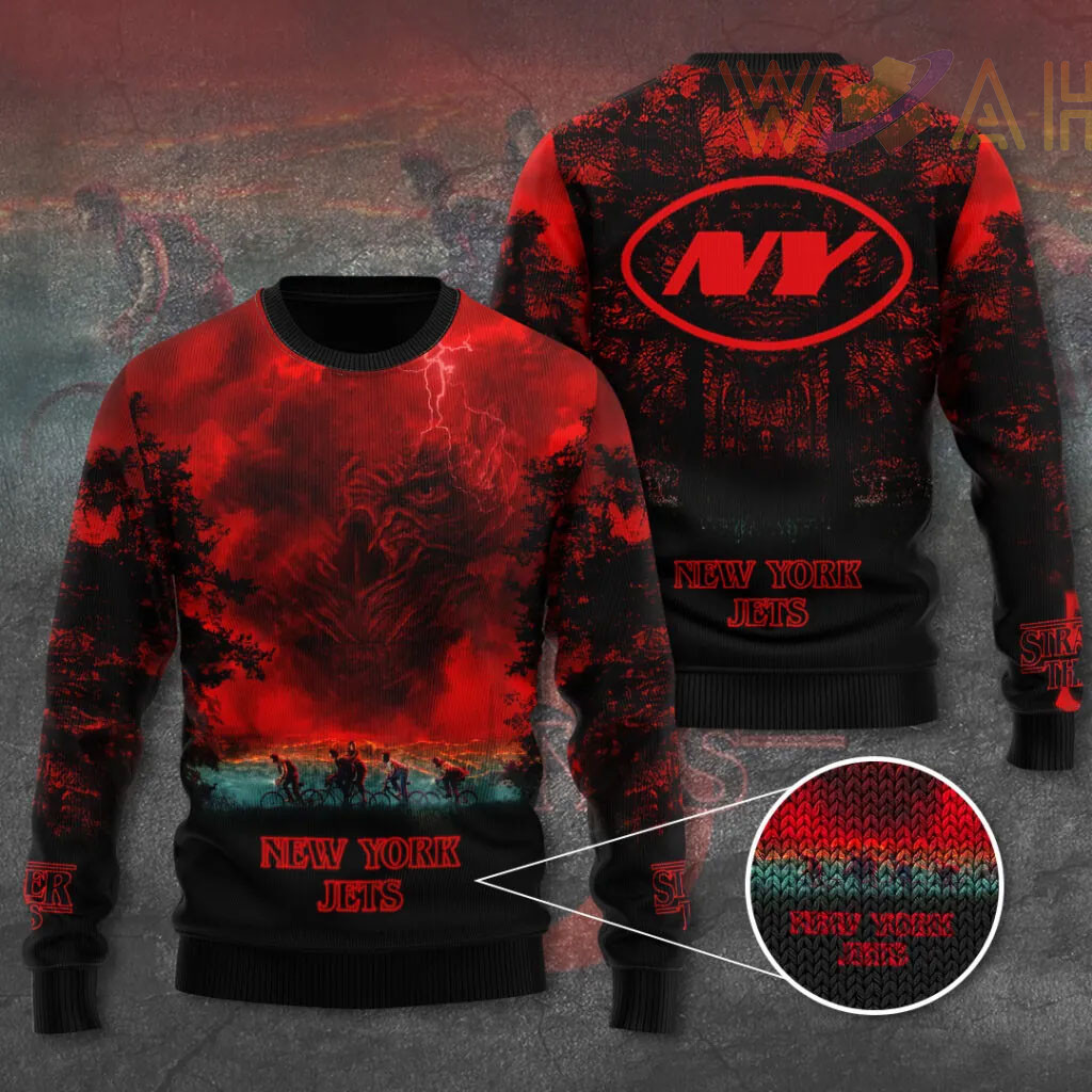 New York Jets x Stranger Things Ugly Sweater