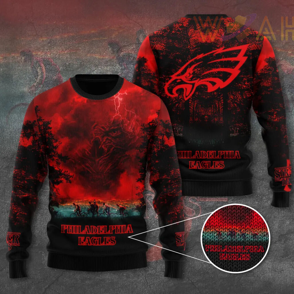 Philadelphia Eagles x Stranger Things Ugly Sweater