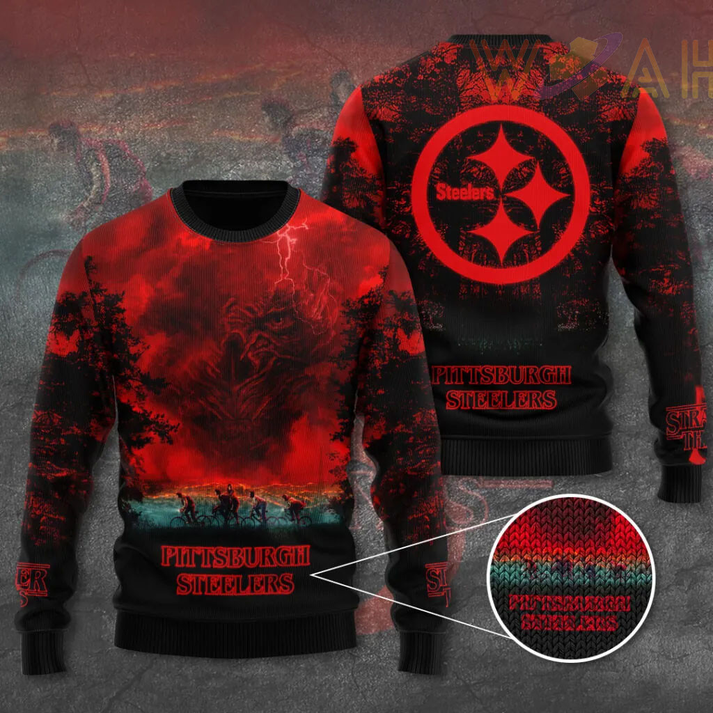 Pittsburgh Steelers x Stranger Things Ugly Sweater
