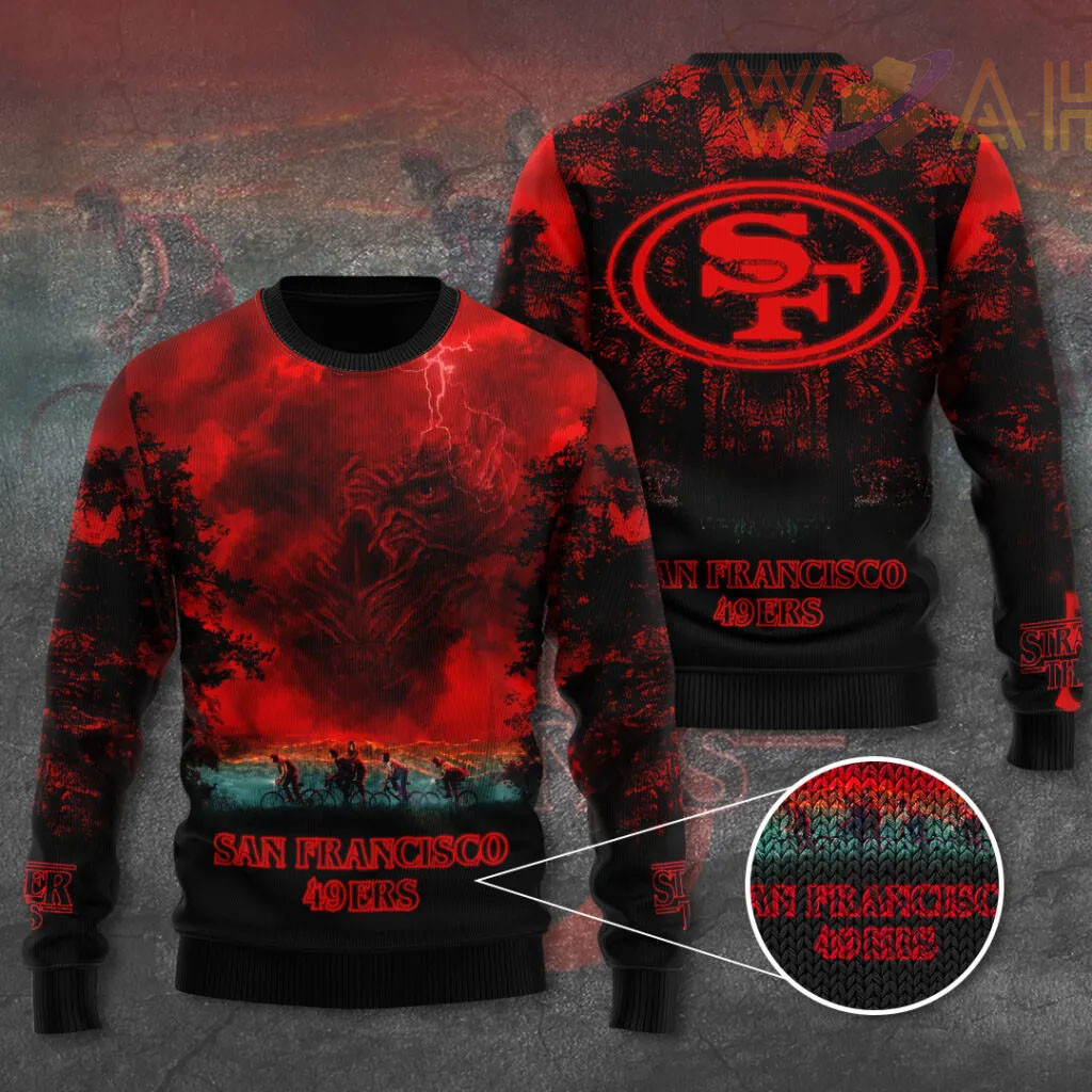 San Francisco 49ers x Stranger Things Ugly Sweater