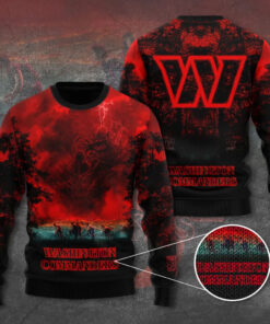 Washington Commanders x Stranger Things Ugly Sweater