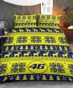 VR46 Valentino Rossi luxury Christmas bedding set WOAHTEE231023S5