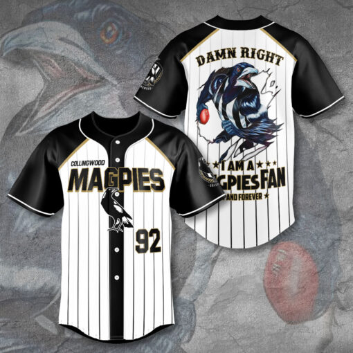 Collingwood Magpies baseball jersey WOAHTEE131123S4