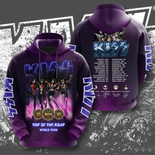Kiss Band Purple Hoodie WOAHTEE231123S2