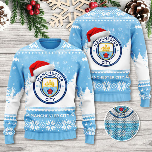 Manchester City Ugly Christmas Sweater WOAHTEE251123S1