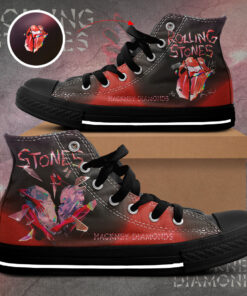 The Rolling Stones High Top Canvas Shoe WOAHTEE141123S4 Black