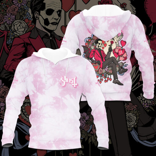Ghost Band White Pink Hoodie WOAHTEE1223A