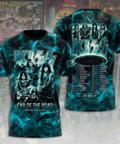 Kiss Band Black Blue T shirt WOAHTEE0324ST