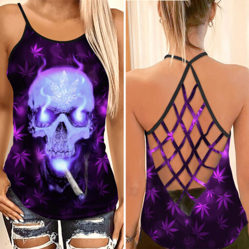 420 Criss Cross Tank Top WOAHTEE0524ZF