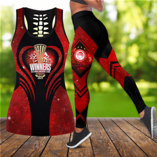 Olympiacos FC Red Black Tank Top Leggings WOAHTEE0624ZC