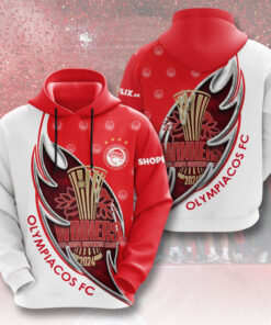 Olympiacos FC Red White Hoodie WOAHTEE0724J