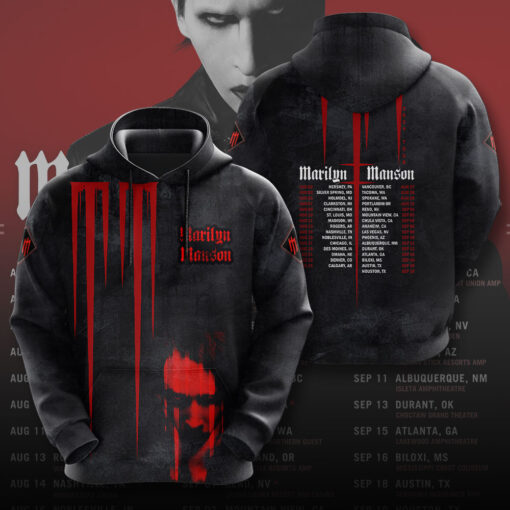 Marilyn Manson Black Hoodie WOAHTEE0824SB