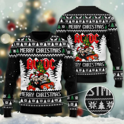 ACDC ugly christmas sweater WOAHTEE1124W