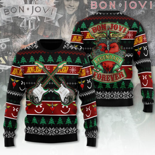 Bon Jovi ugly sweater WOAHTEE 5