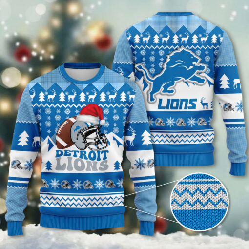 Detroit Lions ugly christmas sweater WOAHTEE1124E