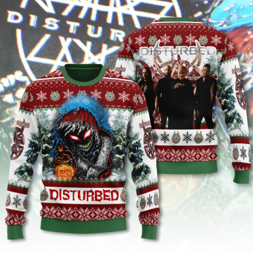 Disturbed ugly sweater WOAHTEE 1