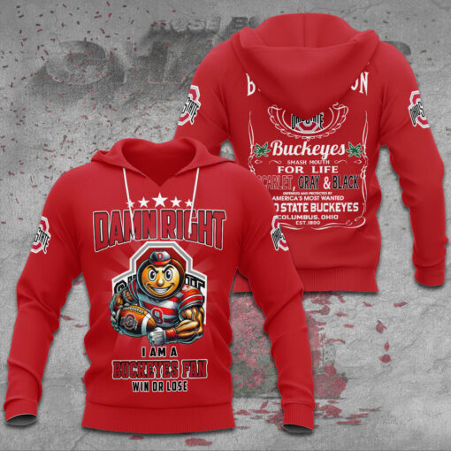 Ohio State Buckeyes Football Red Hoodie WOAHTEE 73