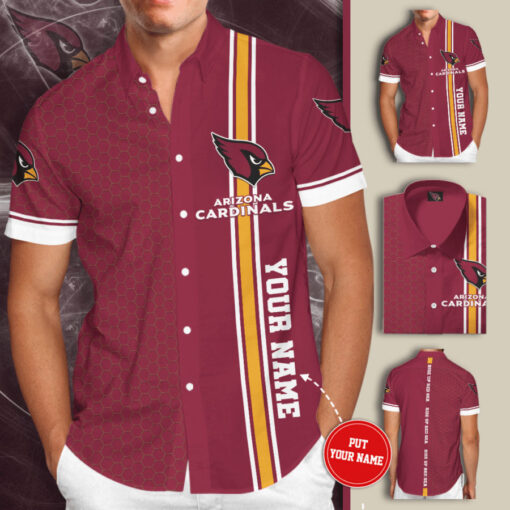 Arizona Cardinals 3D Short Sleeve Dress Shirt 02