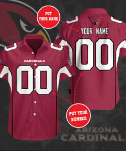 Arizona Cardinals 3D Short Sleeve Dress Shirt 04