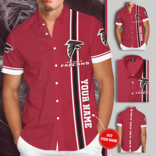 Atlanta Falcons 3D Short Sleeve Dress Shirt 02