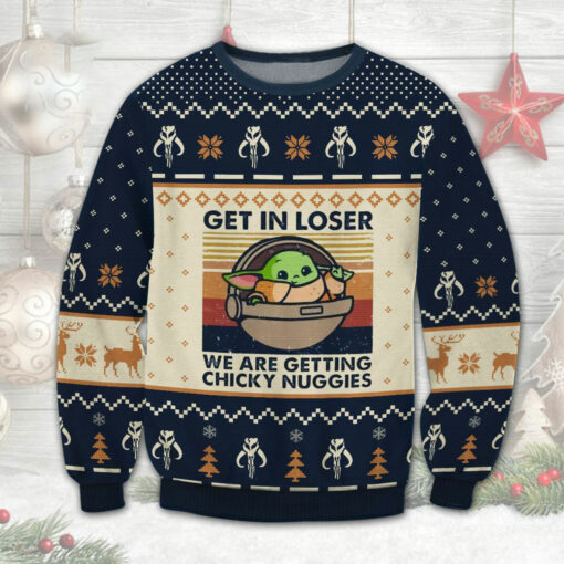 Baby Yoda Star Wars Get in Loser Ugly Christmas 3D Sweater