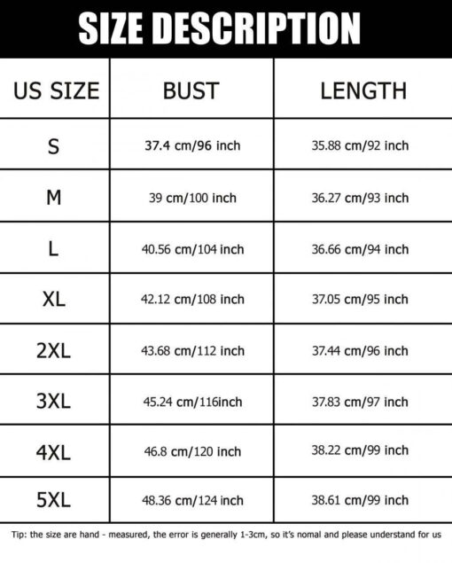 Batwing Pocket Dress Sizechart