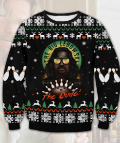 Black Lebowski the bowling Dude Ugly Christmas 3D Sweater