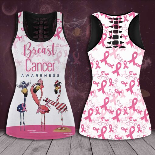 Breast Cancer Awareness 3D Hollow Tank Top Leggings BCAS034 01