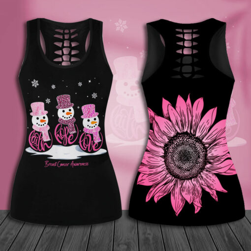Breast Cancer Awareness 3D Hollow Tank Top Leggings BCAS038 01