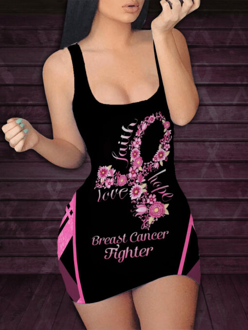 Breast Cancer Awareness Butterfly 3D Bodycon Dress