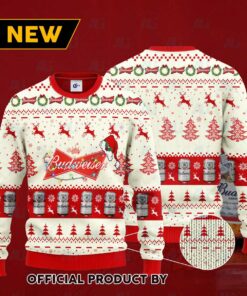Budweiser Santa Hat Christmas Ugly Christmas 3D Sweater