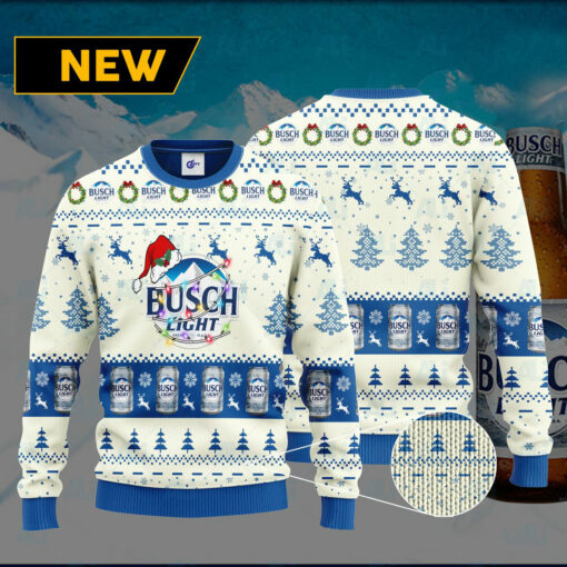 Busch Light Santa Ugly Christmas 3D Sweater