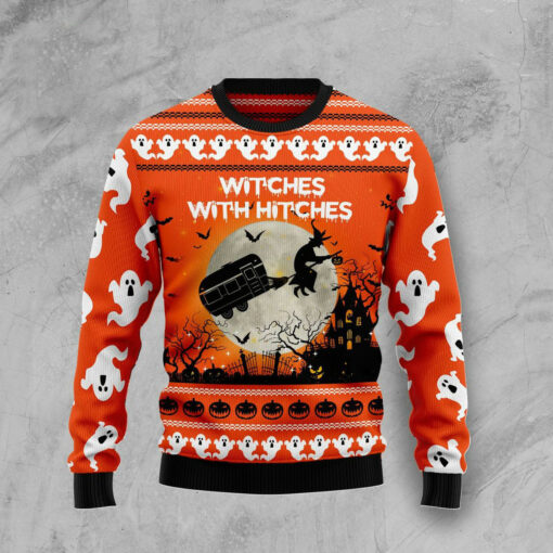 Caravan Witch Halloween Ugly Christmas 3D Sweater