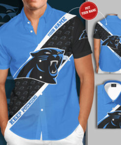 Carolina Panthers 3D Short Sleeve Dress Shirt 03