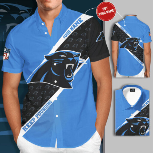 Carolina Panthers 3D Short Sleeve Dress Shirt 03