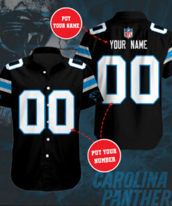 Carolina Panthers 3D Short Sleeve Dress Shirt 05