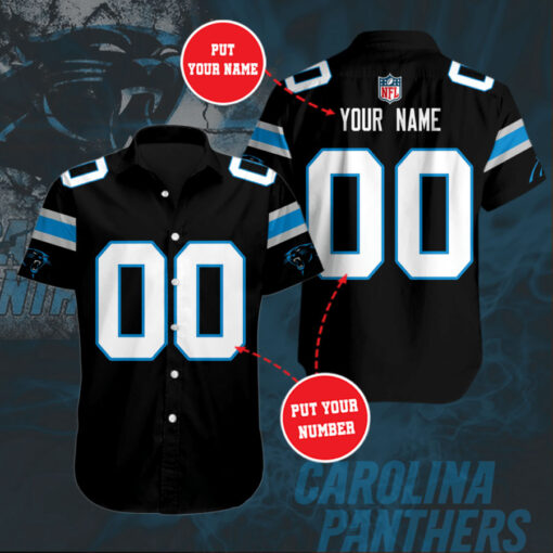 Carolina Panthers 3D Short Sleeve Dress Shirt 05
