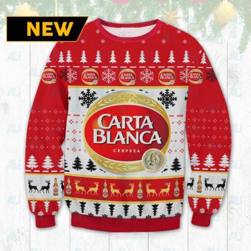 Carta Blanca Beer Ugly Christmas 3D Sweater