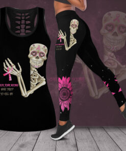 Check Your Boobs Breast Cancer Awareness 3D Hollow Tank Top Leggings