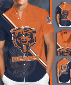 Chicago Bears 3D Short Sleeve Dress Shirt 01